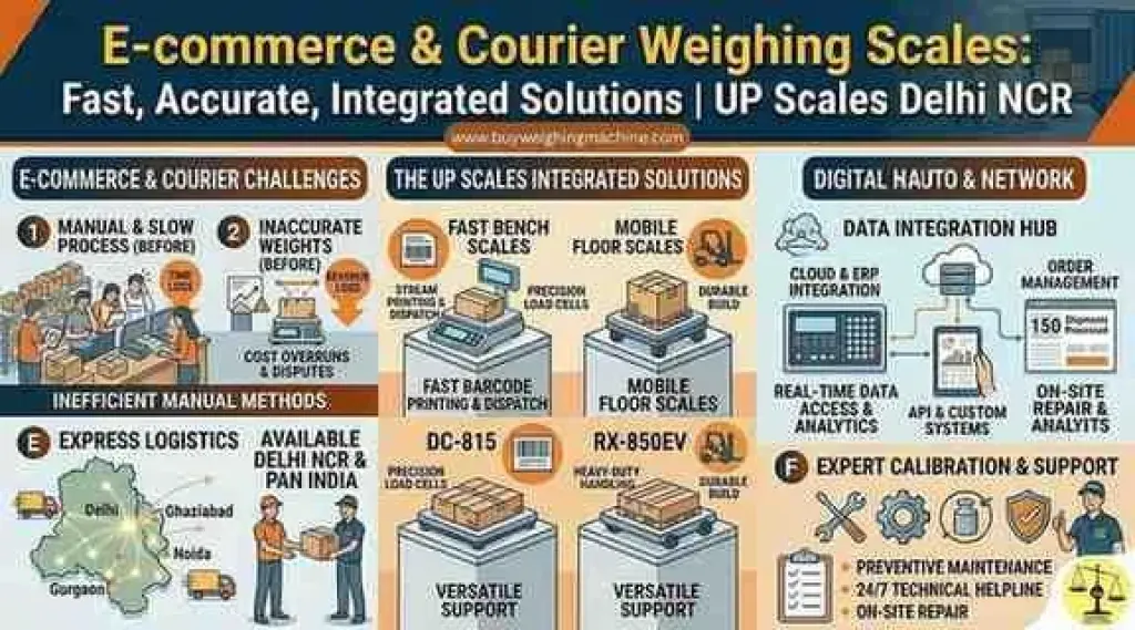 E-commerce & Courier Weighing Scales: Fast, Accurate, Integrated Solutions | UP Scales Delhi NCR